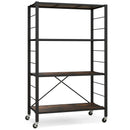 4-Tier Foldable Storage Rack with Wheels - 180 lbs Capacity by DirectDeals
