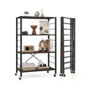 4-Tier Foldable Storage Rack with Wheels - 180 lbs Capacity by LJGDeals