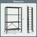 4-Tier Foldable Storage Rack with Wheels - 180 lbs Capacity by DirectDeals