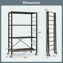 4-Tier Foldable Storage Rack with Wheels - 180 lbs Capacity by LJGDeals