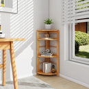 4-Tier Corner Shelf with Rubber Wood Frame and Anti-Toppling Kit by LJGDeals