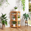4-Tier Corner Shelf with Rubber Wood Frame and Anti-Toppling Kit by LJGDeals