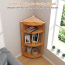4-Tier Corner Shelf with Rubber Wood Frame and Anti-Toppling Kit by LJGDeals