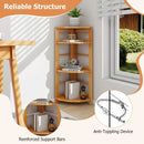4-Tier Corner Shelf with Rubber Wood Frame and Anti-Toppling Kit by LJGDeals
