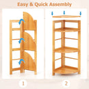 4-Tier Corner Shelf with Rubber Wood Frame and Anti-Toppling Kit by LJGDeals