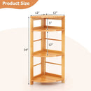 4-Tier Corner Shelf with Rubber Wood Frame and Anti-Toppling Kit by LJGDeals