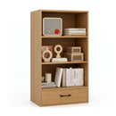 48 Inch Tall 4 Tiers Wood Bookcase with Drawer-Black by DirectDeals