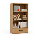 48 Inch Tall 4 Tiers Wood Bookcase with Drawer-Gray by LJGDeals