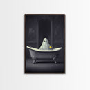 Ghost Bathroom Canvas, Dark Romantic Ghost Standing in Bathroom Creepy,  Ghost in the Bath tub Wall Art Halloween Canvas, Funny Halloween