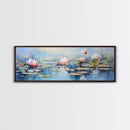 Water Lily Framed Canvas Print, Water Lily, Lily Pad Print, Lily Print, Wall Art, Wall Decor, Spa art, Tranquil Art, Water Lily Art