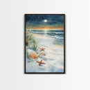 Canvas Print Of Christmas On The Beach, Trendy Christmas Art, Winter Art, Winter Art Print, Wood Framed Art