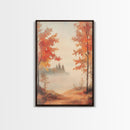 Canvas Print of Serene Autumn Path with Misty Background, Fall Wall Art, Seasonal Decor, Gift Idea, Modern Farmhouse, Autumn Landscape