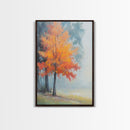 Canvas Print of Vibrant Autumn Tree in Misty Background, Seasonal Wall Art, Fall Decor, Best Gift Idea, Modern Farmhouse Landscape Art