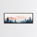 Misty Mountain Panoramic Print, Wood Framed Wall Art, Dark & Moody Home Decor, Fog Over The Blueridge Mountains