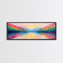 Abstract Watercolor Painting Landscape, Canvas Print, Rainbow Landscape Painting, Nursery Decor, Above Sofa Art