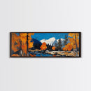 Landscape Wall Art Framed - Horizontal Landscape Print - Fall landscape Painting - Panoramic Landscape Wall Art - Woodlands Painting - Nature Art