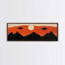 Fun Nursery Decor - Boy's Room Wall Art - Panoramic Flying Saucers or UFOs Art Print - Framed Canvas