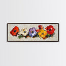 Framed Canvas Wall Art - Wild Flowers - Canvas Print - Impasto Style Oil Painting Print - Floral Botanical Wall Art - Wild Flowers