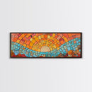 Panoramic Art Print - Sunset Mosaic Canvas Print - Wood Framed Wall Art - Horizontal Abstract Art - Large Wide Wall Art - Above Bed Decor Framed Canvas