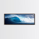 The Wave - Huge 40 Foot Wave - Surfer Decor - Framed Canvas Print - Nautical Decor - Nautical Art - Seascape Painting