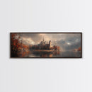 Dark Moonlit Gothic Castle, Framed Canvas Print, Dark Fantasy Painting, Dark Academia, Ready To Hang Art, Moody Decor