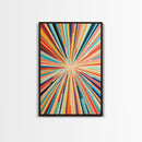 Mid Century Modern Art - Light Speed Tunnel - Vertical Tall Narrow Wall Art - Retro Loft Art - Large Wall Art Painting - Geometric Abstract MCM Art