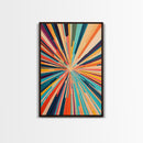 MCM Mid Century Modern Retro Canvas Print Modern Wall Art Narrow Vertical Geometric Home Decor Art in Teal, Coral Yellow