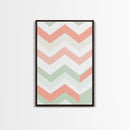 Watercolor Abstract Chevrons Art Print, Framed Canvas Print, Abstract Art Print, Modern Abstract, MCM, Midcentury Modern Decor