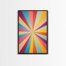 Quill Grey, Saffro Yellow, Rouge and Turquoise Mid Century Modern Wall Art, Star Burst Light Speed Tunnel, Boho Abstract Home Decor