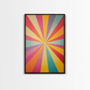 MCM Inspired Wall Art, Fire Engine Red, Slate Green, Storm Grey and Bee Yellow Geometric Framed Canvas Print, Boho Decor