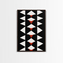 Arrow Panel Canvas Print, Boho Art, Wood Panel Canvas, Terracotta Art, Aztec Art, Retro Mid Century Modern Geometric Wall Art