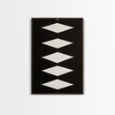 White Diamonds Geometric Aztec Terracota Canvas Print, Modern Farmhouse, Southwestern Art, Arizona Art, Black and White Wall Art