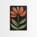 Boho Floral Print Wall Decor, Framed Canvas Print, Modern Art Boho Minimalist Wall Decor