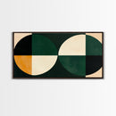 Extra Large Canvas Art MCM Geometric Wall Art Framed Canvas Print Emerald Green