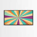 Eclectic Large Original Geometric Mid Century Modern Wall Art Wood Framed Canvas Print, Bright and Colorful Contemporary Art