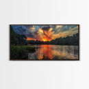 The Ozarks, Framed Canvas Print, Panoramic Photography Style Wall Art, Lake House Decor