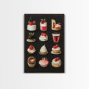 Kawaii Dessert Painting Print, Kitchen Home Decor, Kitchen Wall Art, Minimalist Dining Room Decor, Kawaii Wall Art, Cute Kitchen Decor