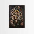 Macabre Halloween Decor, Creepy Flowers With Eyes Canvas Print, Dark Academia Wall Art, Surreal Spooky Gothic Decor, Witchy Art