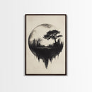Haunted Snowglobe Framed Canvas Print, Cemetery in a Sphere, Spooky Home Decor, Halloween Painting, Halloween Decor