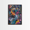 Abstract Koi Fish Painting Print, Wabi Sabi Home Decor, Gift Idea, Housewarming Gift Idea, Colorful Koi Fish Art Print