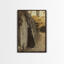 Sad Witch in the Fall Framed Canvas Print, Gothic Home Decor, Witch Photography Style Art