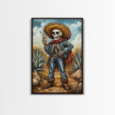 Skeleton Mariachi Chicano Art Canvas Print, Mexicano Wall Art, Tejano Wall Art, Mexicano Style Painting