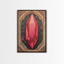 Ruby Painting Print, Framed Canvas Print, Gemstones Wall Art, Precious Stone Painting, Red Gem, Ruby Painting, Antique Minerals Art