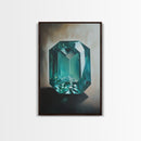 Watercolor Painting Print of an Emerald, Genstones Painting, Gemstone Painting, Emerald Wall Art, Emerald Green Home Decor, Kitsch Art