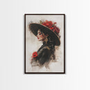 Mexicano Wall Art Framed Canvas Print, Female Matador, Chicano Wall Art, Chicano Painting