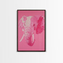 Preppy Elephant Painting Print, Trendy Wall Art, Animal Print, Framed Canvas Print, Wood Framed Art, Dorm Decor, Apartment Art