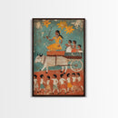 19th Century Folk Art Canvas Print, Rustic Home Decor, Chicano Wall Art, Rustic Farmhouse Painting, Minimalist Decor