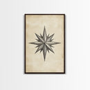 Sketch Of The North Star Canvas Print - Framed Canvas - Minimalist Christmas Art - Boho Christmas Art - Rustic Christmas Art