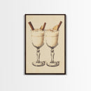 Retro Eggnogg Canvas Print - Framed Canvas - Minimalist Christmas Art - Boho Christmas Art - Rustic Christmas Art