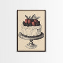 Kitchen Wall Art, Cake Painting Still Life Framed Canvas Print, Dining Room Wall Artt